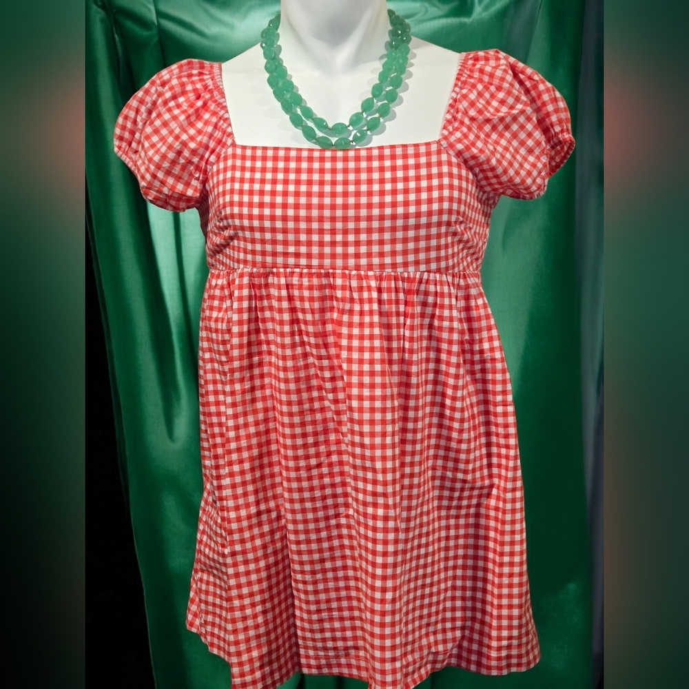 Abound Red Gingham Babydoll Mini Dress